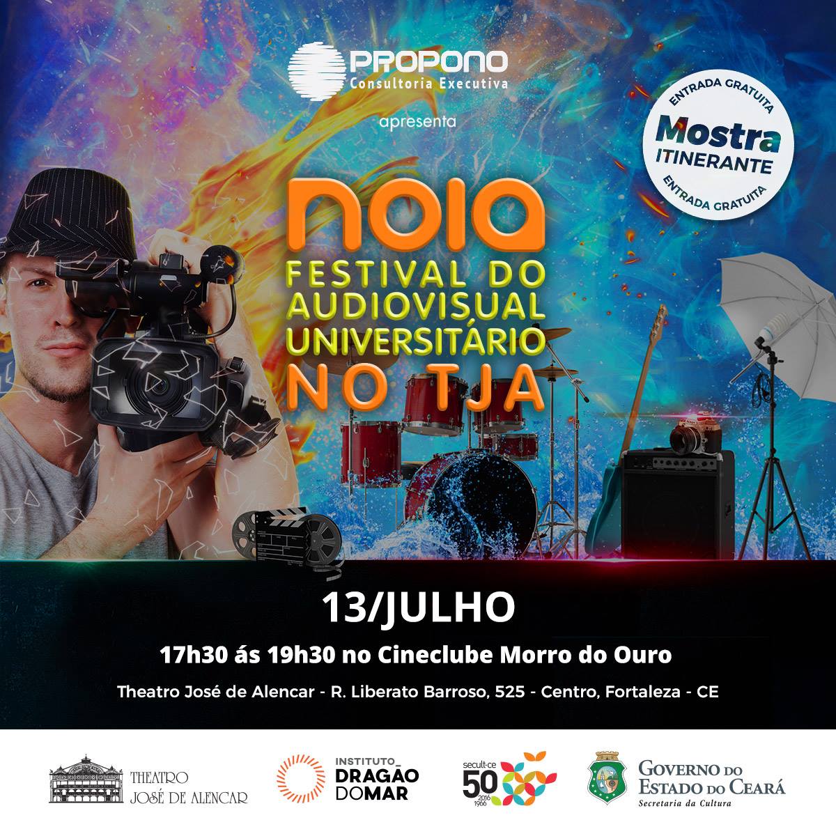 TJA recebe nesta quarta e quinta-feira, dias 12 e 13/7, o Festival de Esquetes FECTA e a Mostra Itinerante de Curta-Metragens do Festival NOIA
