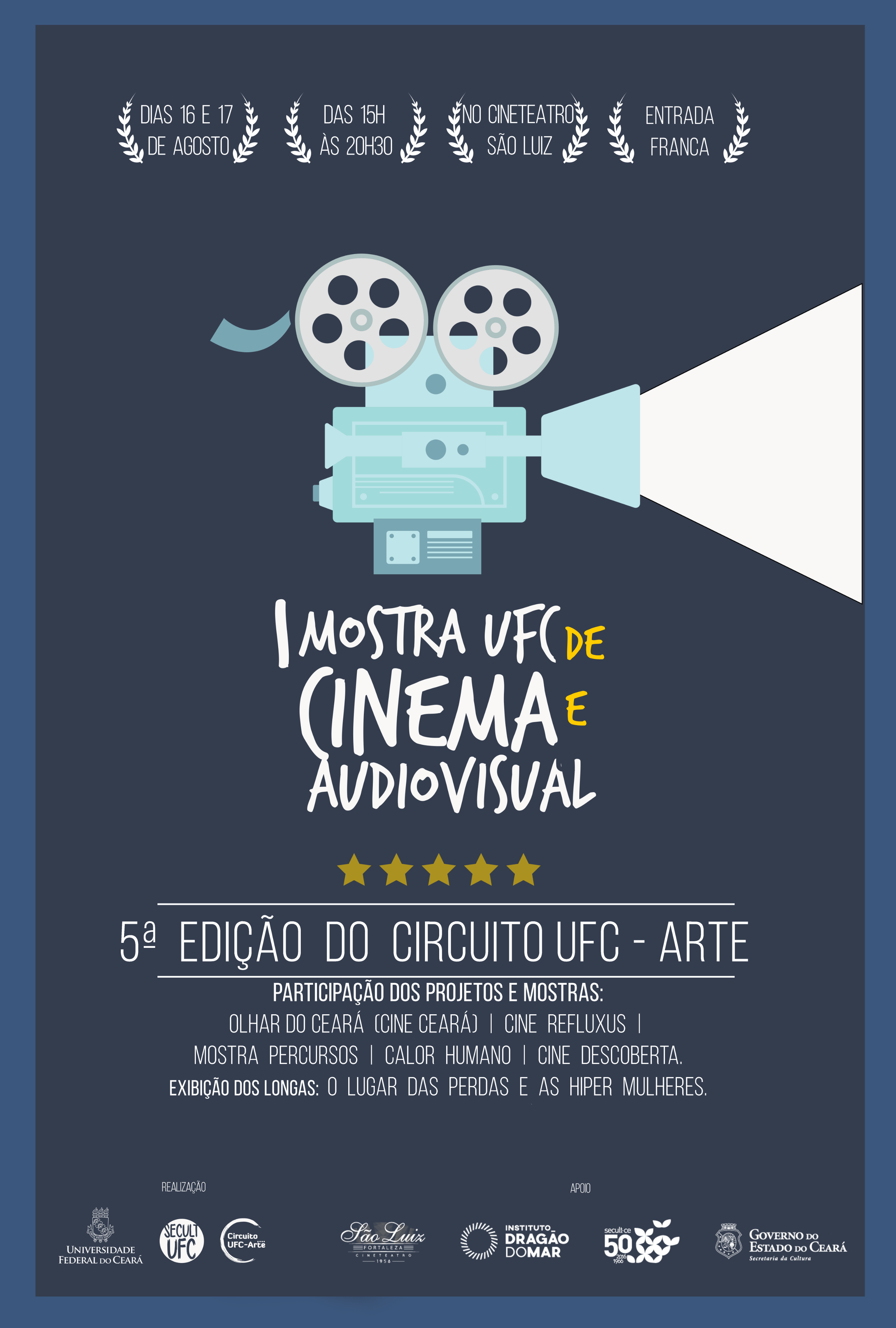 Com apoio da Secult, Mostra UFC de Cinema e Audiovisual leva programação gratuita de filmes ao centro da Capital