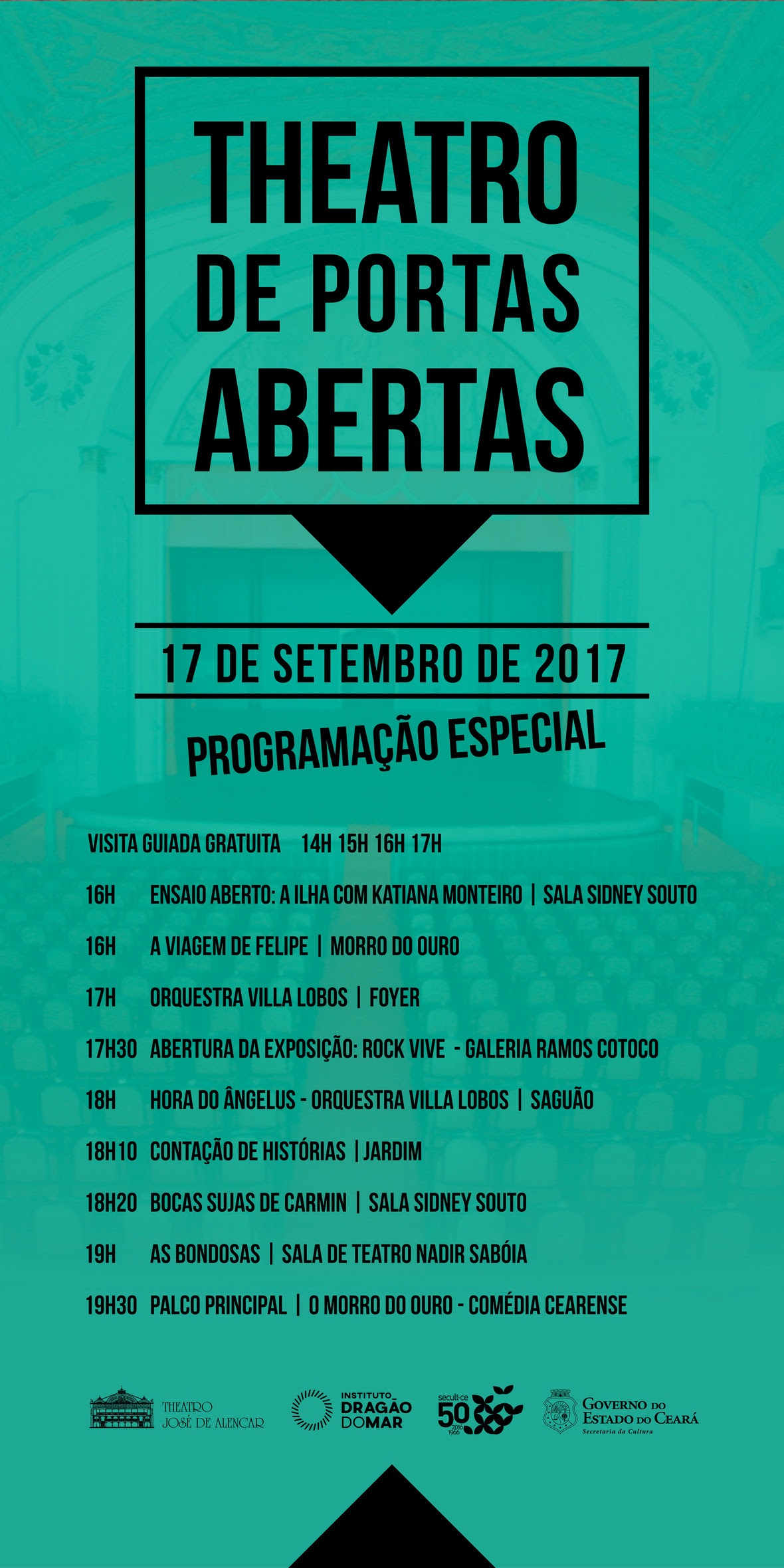 TJA traz uma semana de Filmes, Danças, Teatro, Rock, Literatura, Comemoração dos 60 anos da Comédia Cearense e, ainda, o domingo inteiro de atividades gratuitas