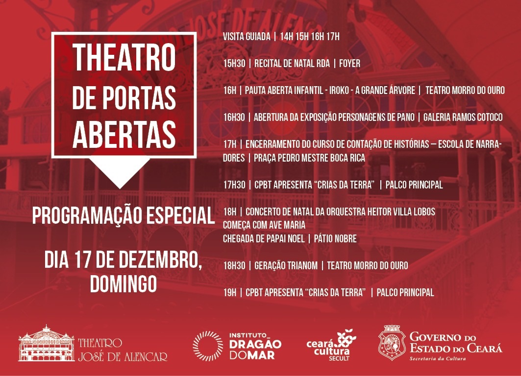 Theatro de Portas Abertas – 17/12, Dia de atividades gratuitas no TJA