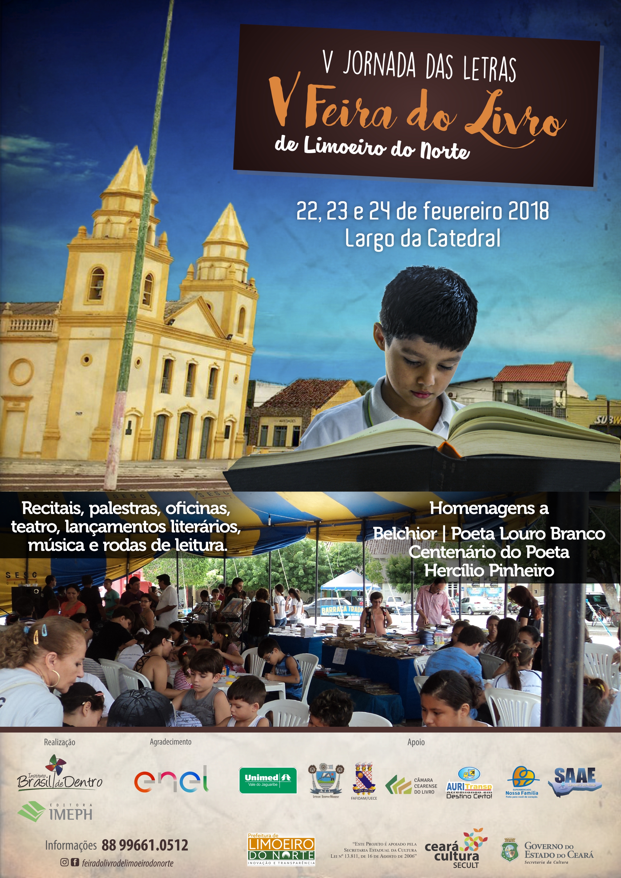 V  Feira do livro e V Jornada das Letras de Limoeiro do Norte começam nesta quinta, 22, com homenagens e programação gratuita