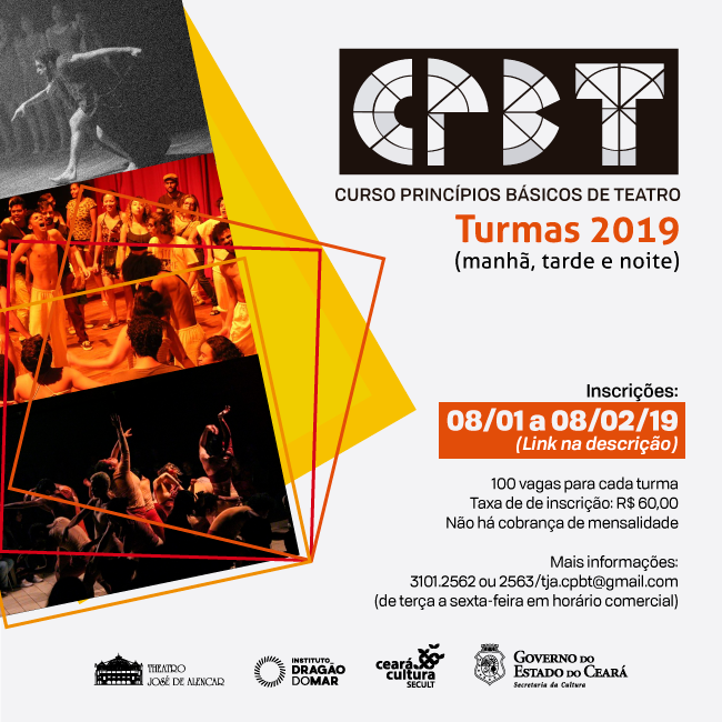 Inscrições abertas para Curso Princípios Básicos de Teatro – Turmas 2019 no TJA