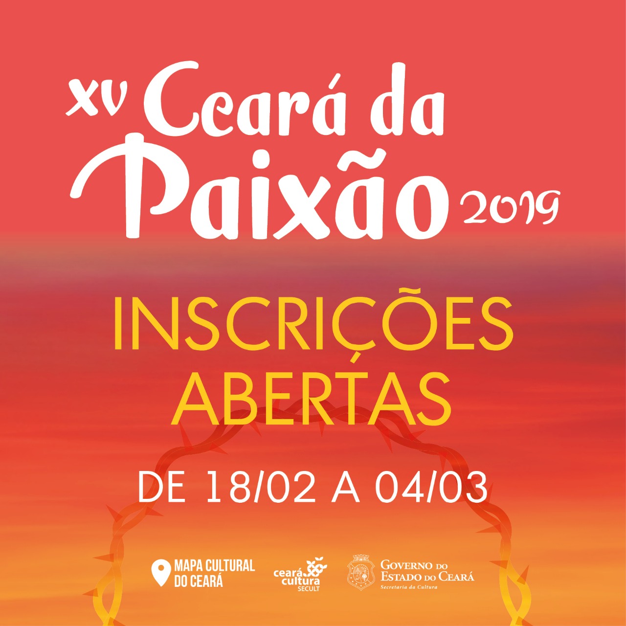 XV Edital Ceará da Paixão 2019 -Inscrições abertas de 18/02 a 04/03