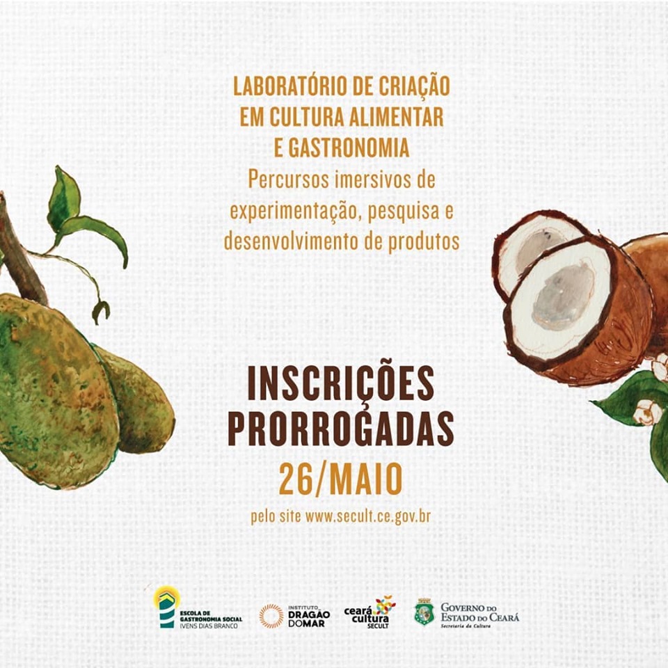 Laboratório de Criação em Cultura Alimentar e Gastronomia: Inscrições prorrogadas