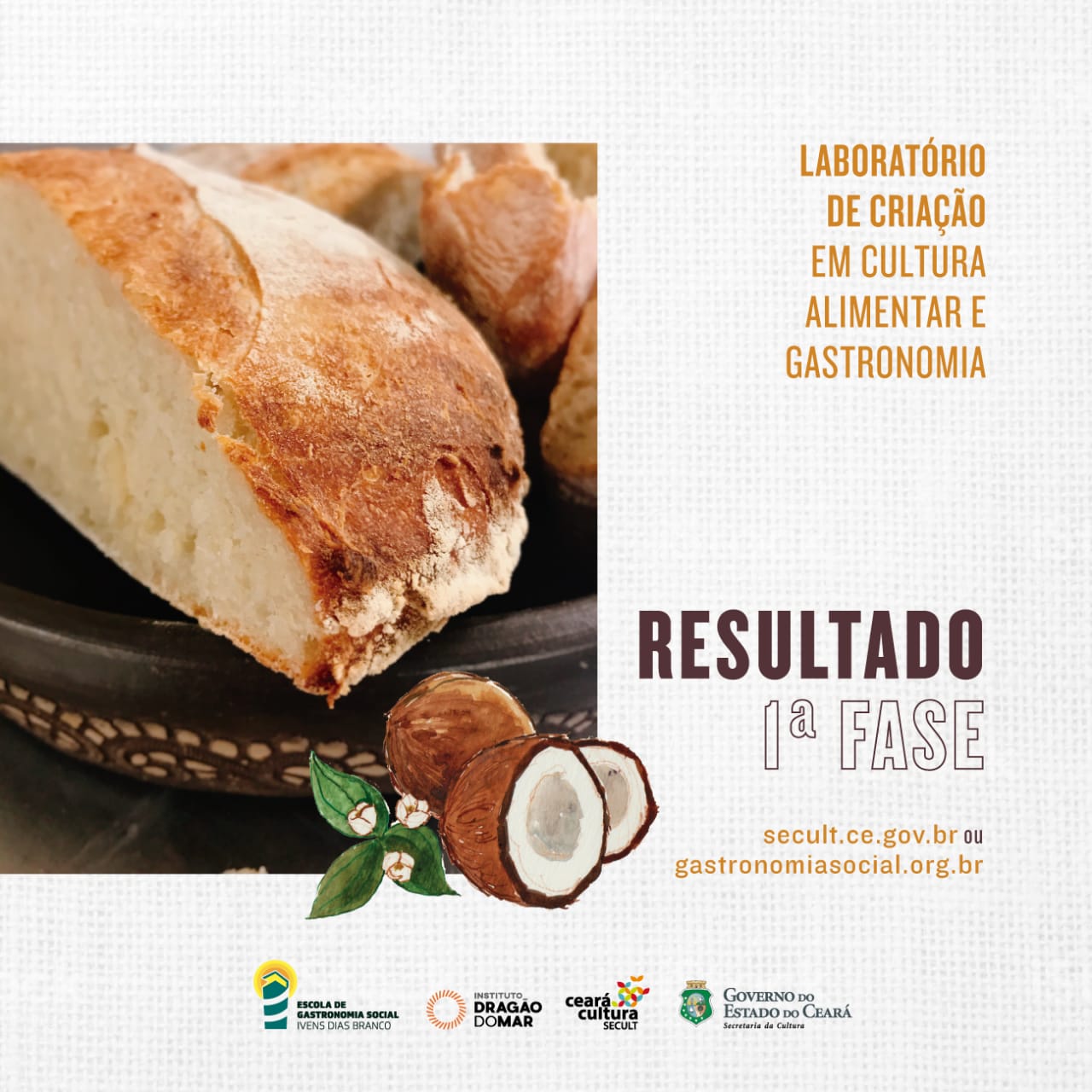Escola de Gastronomia Social Ivens Dias Branco divulga 1º fase do Laboratório de Criação em Cultura Alimentar e Gastronomia
