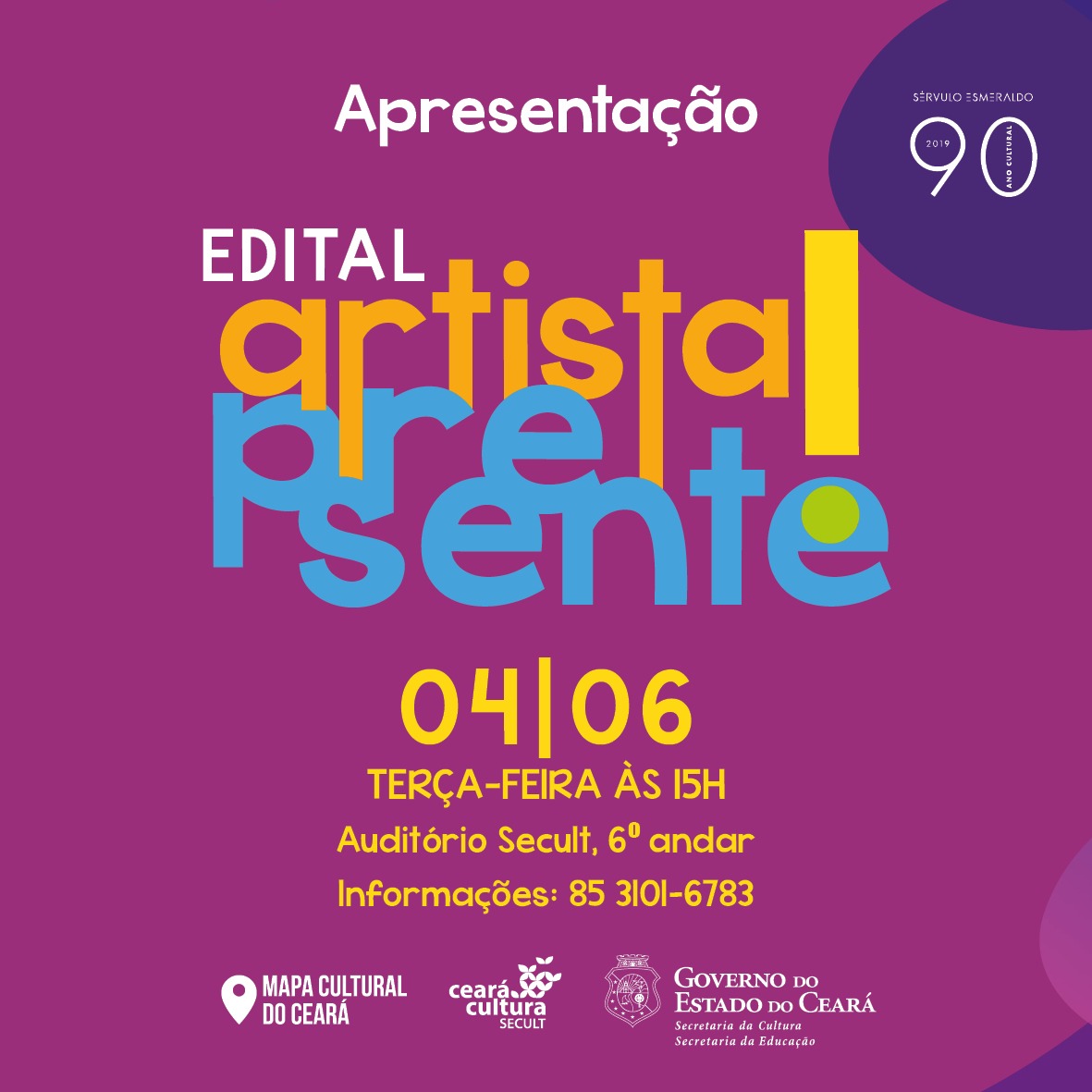“Artista, Presente!”: Secult e Seduc se reúnem com artistas para apresentação do projeto