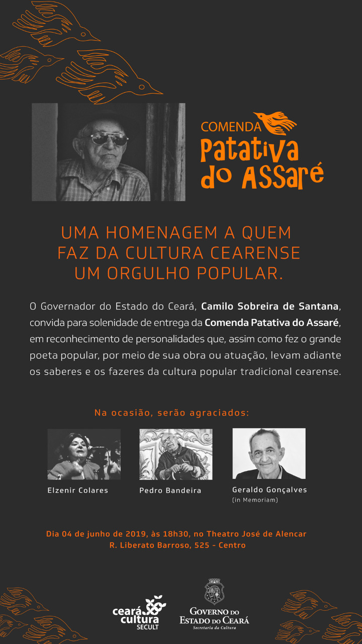 Comenda Patativa do Assaré: cerimônia de entrega será nesta terça, 4/6, no TJA