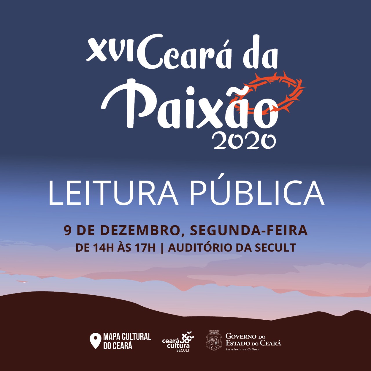 Leitura Pública do XVI Edital Ceará da Paixão será no dia 9/12