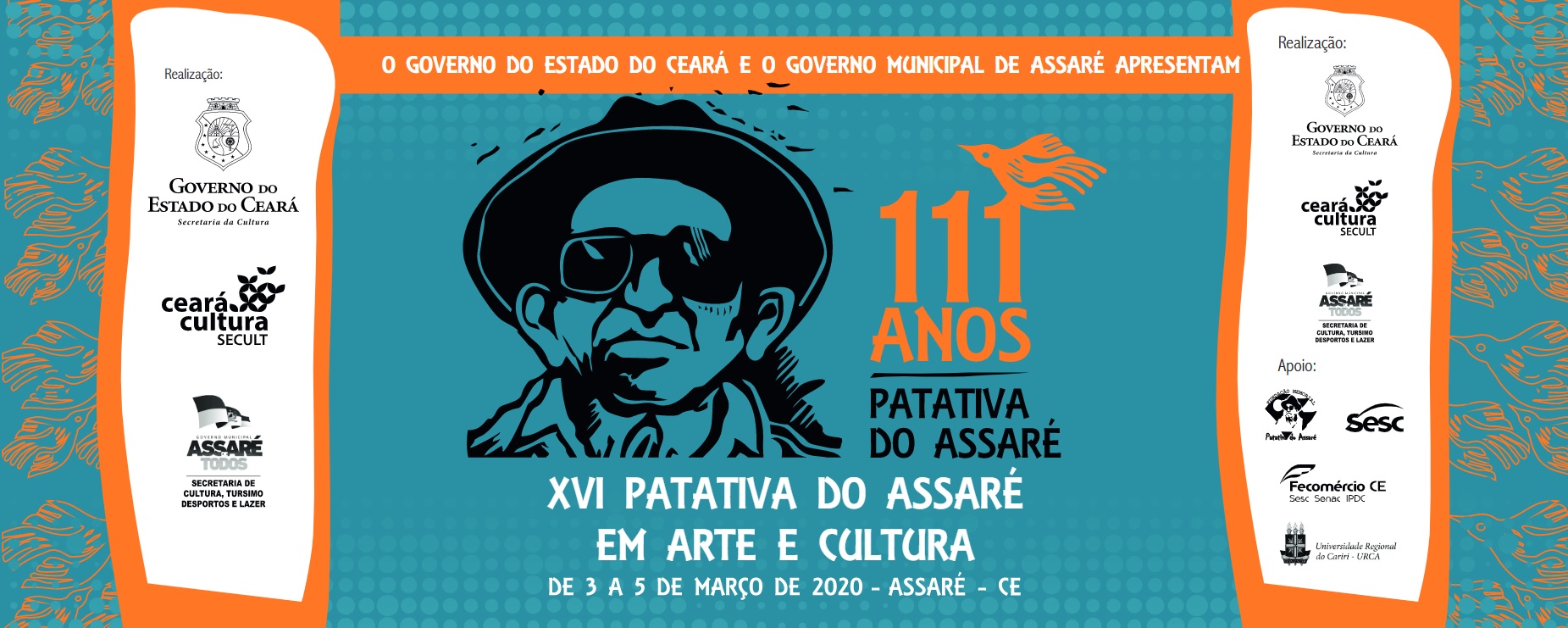 111 anos de Patativa: Secult realiza o XVI Patativa do Assaré em Arte e Cultura