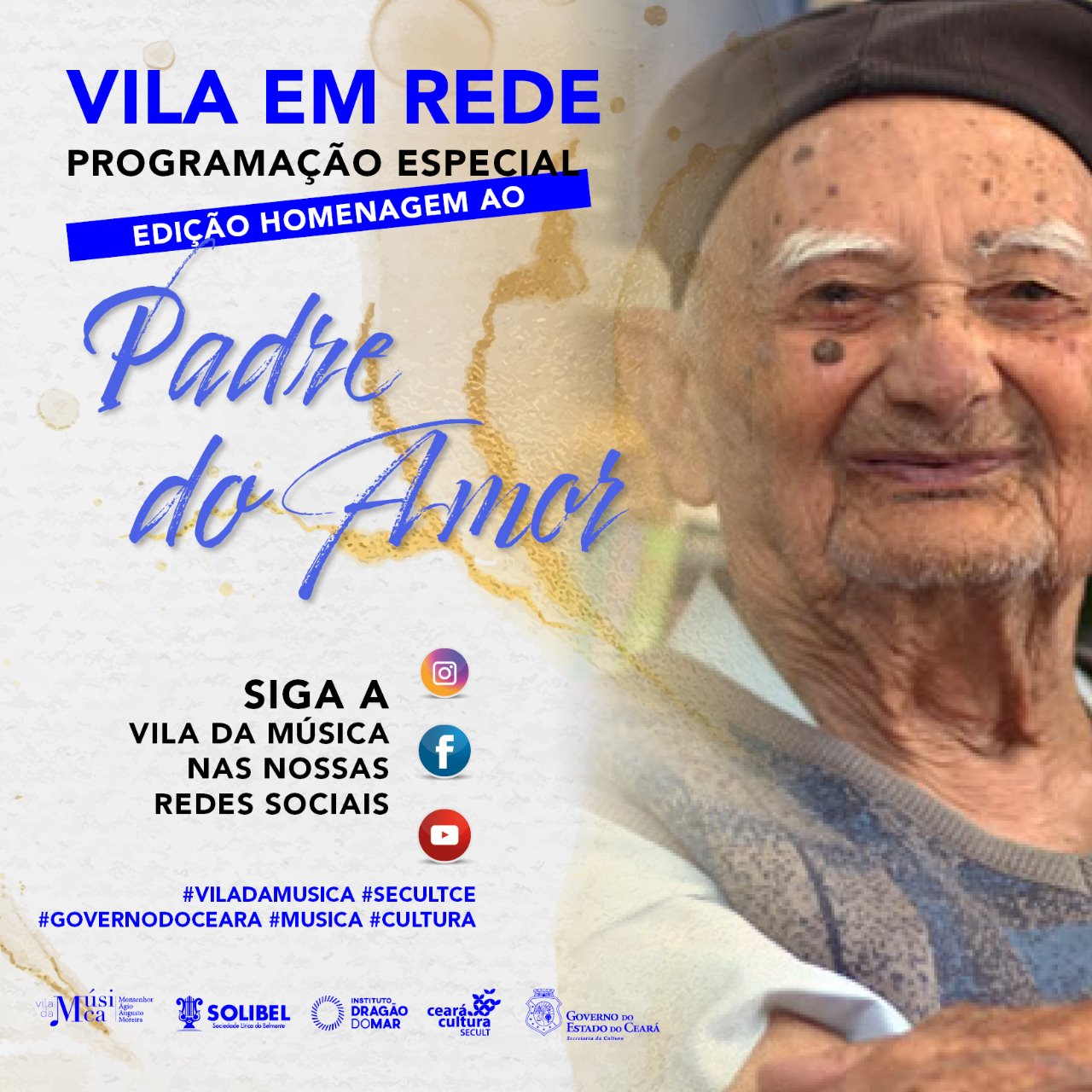 Vila da Música realiza programação especial em homenagem ao Padre Ágio, nesta sexta, 12/6