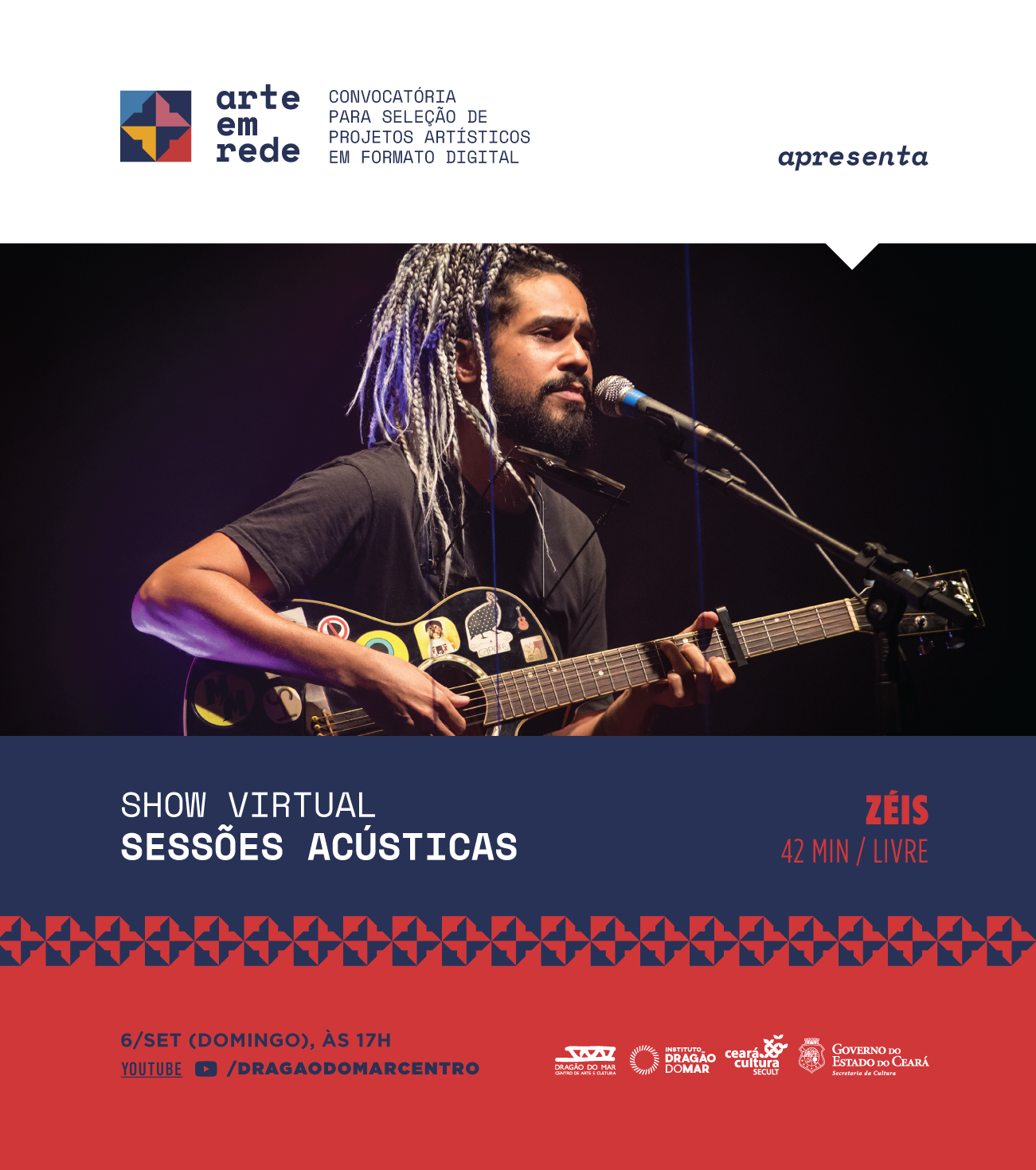 Dragão do Mar lança trabalho autoral do cantor Zéis em apresentação virtual acústica, neste domingo (6)