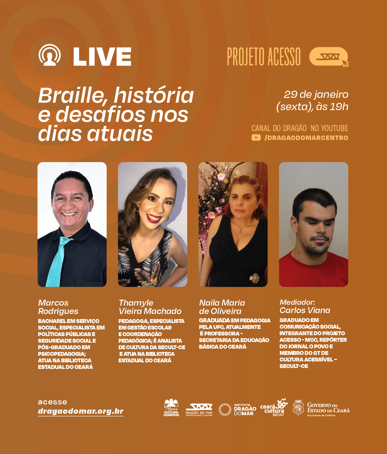 Museu da Cultura Cearense celebra Dia Mundial do Braille com live, nesta sexta (29)
