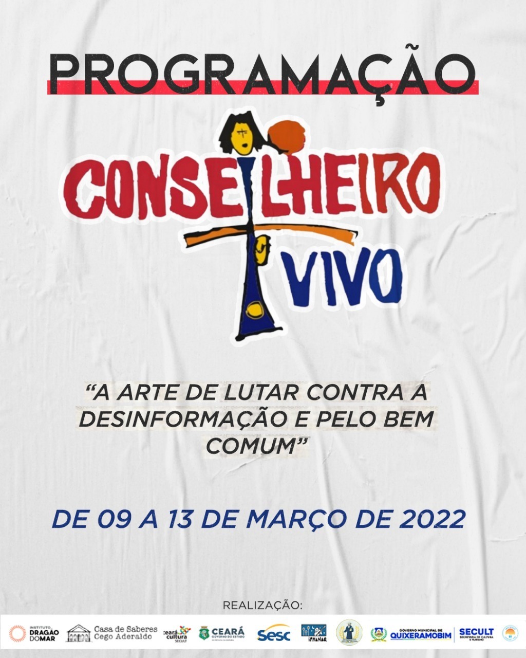 18ª edição do Conselheiro Vivo acontece de 09 a 13 com atividades presenciais e virtuais