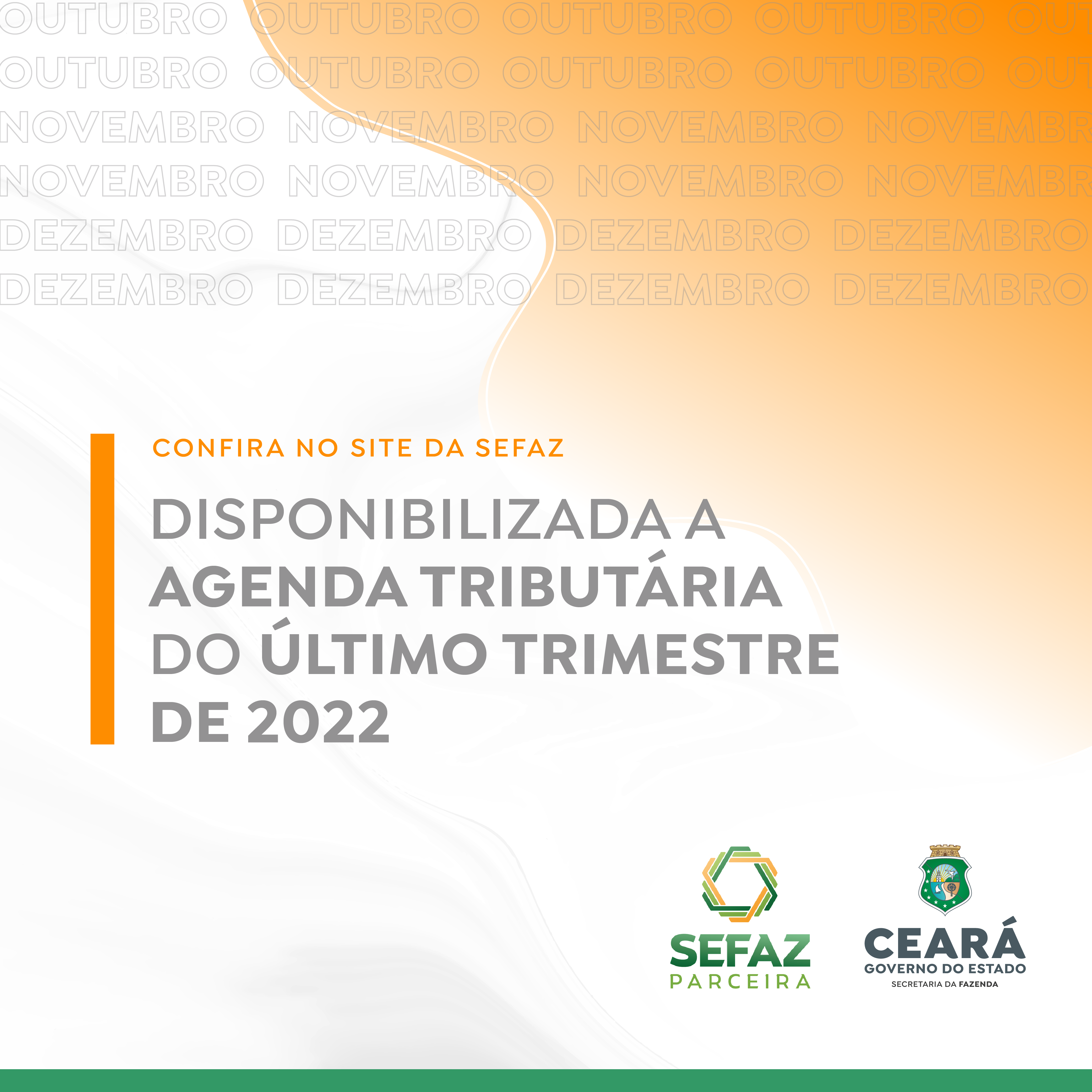Sefaz disponibiliza Agenda Tributária do quarto trimestre de 2022