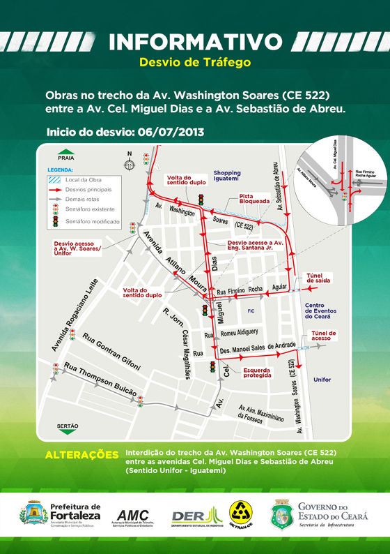 Governo do Estado faz nova interdição na Av. Washington Soares