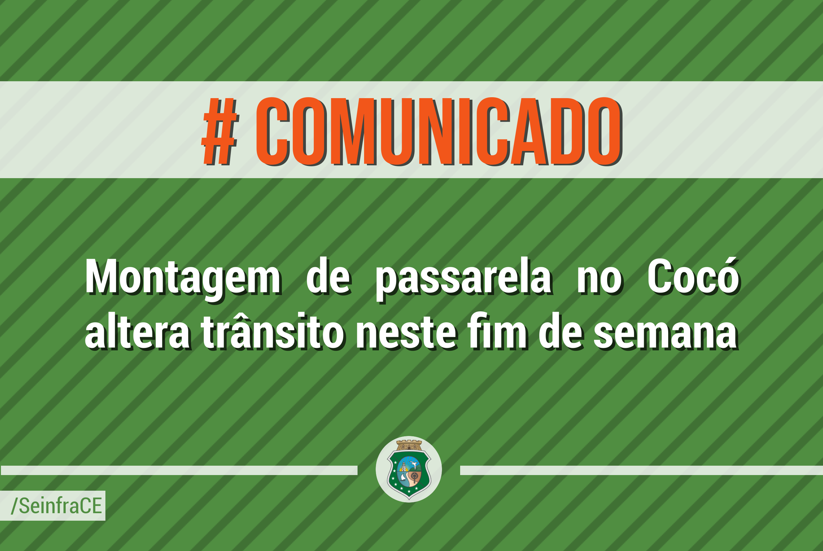 Montagem de passarela no Cocó altera trânsito neste fim de semana
