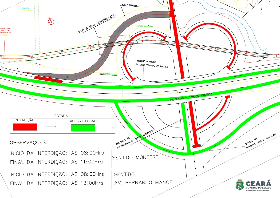 Ramal Aeroporto: Alça rotatória do aeroporto será interditada no sábado (26)