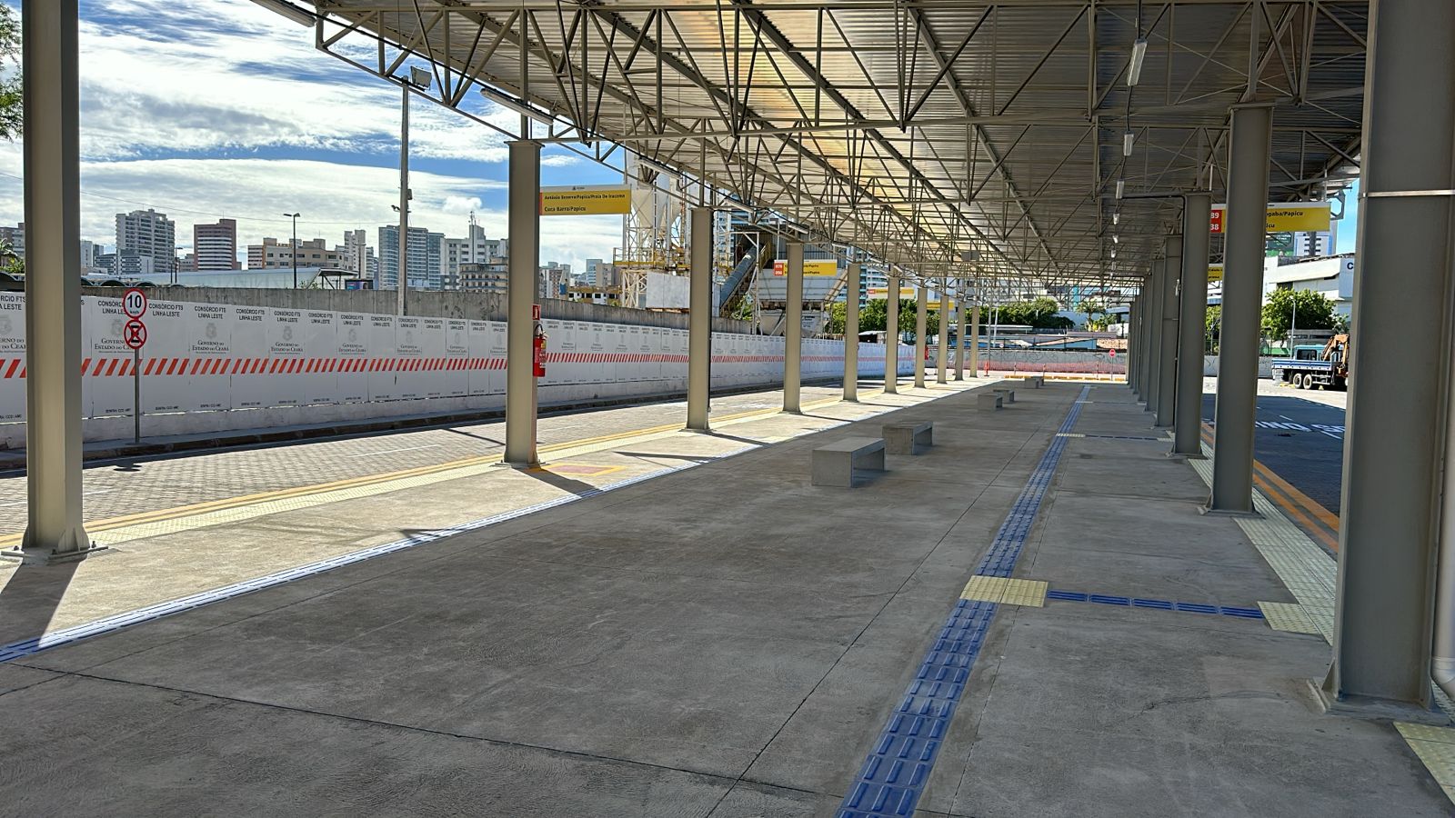 Linha Leste: Seinfra entrega terminal de ônibus provisório no Papicu para operações a partir de janeiro de 2024
