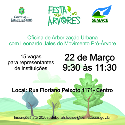 Semace abre inscrição para oficina de arborização urbana