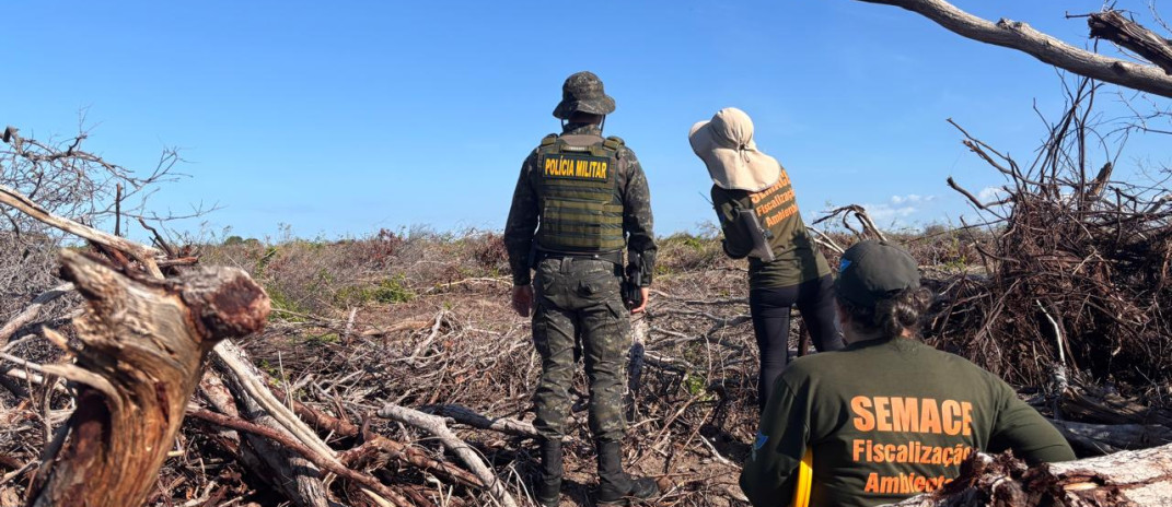Operação do MP, em parceria com Ibama, Semace e SSPDS, embarga quase 2 mil hectares de área desmatada ilegalmente no Ceará