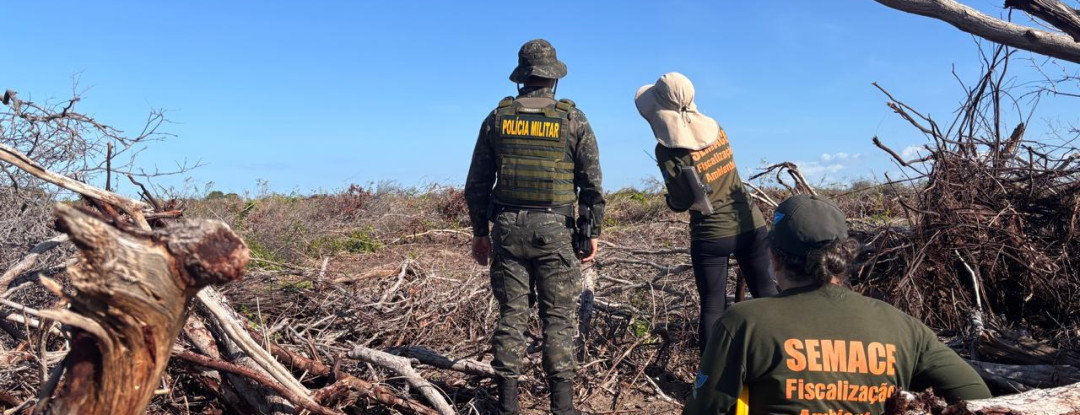 Operação do MP, em parceria com Ibama, Semace e SSPDS, embarga quase 2 mil hectares de área desmatada ilegalmente no Ceará