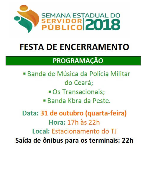 Festa do Servidor Público será nesta quarta-feira, 31 de outubro no Cambeba