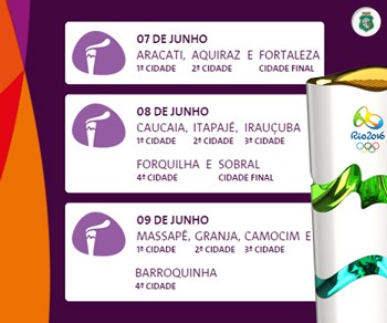 Rio 2016 define roteiro da tocha com 12 cidades cearenses