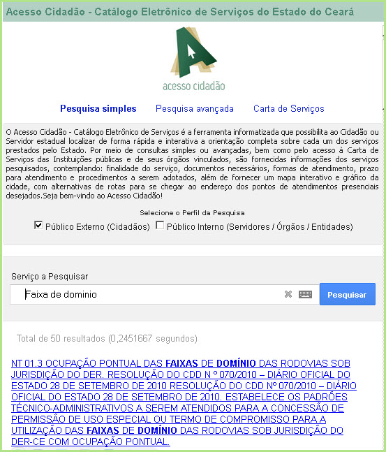 Faixa de Domínio