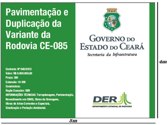 Placas da obras