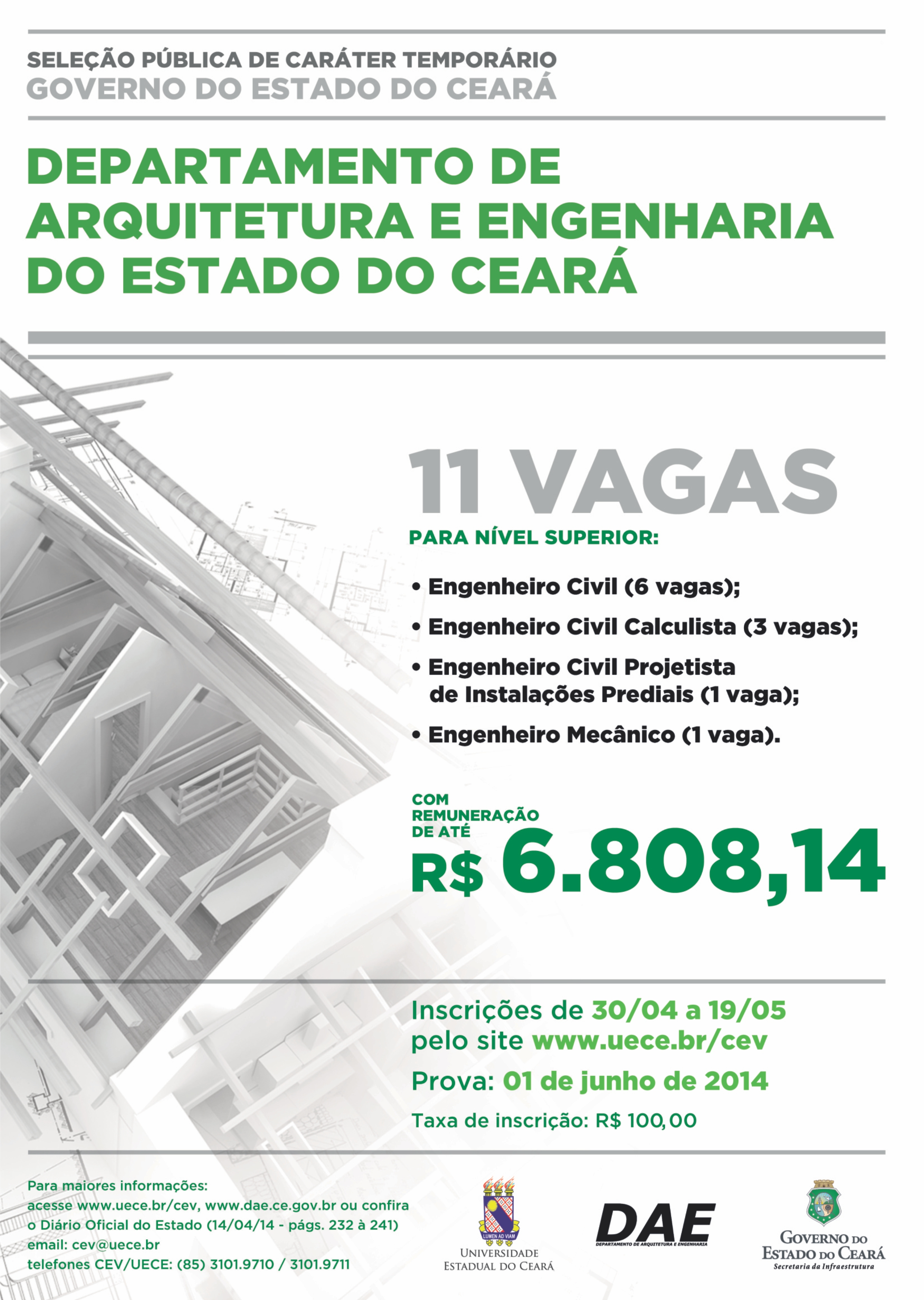 Departamento de Arquitetura e Engenharia realiza nova Seleção Pública de Caráter Temporário