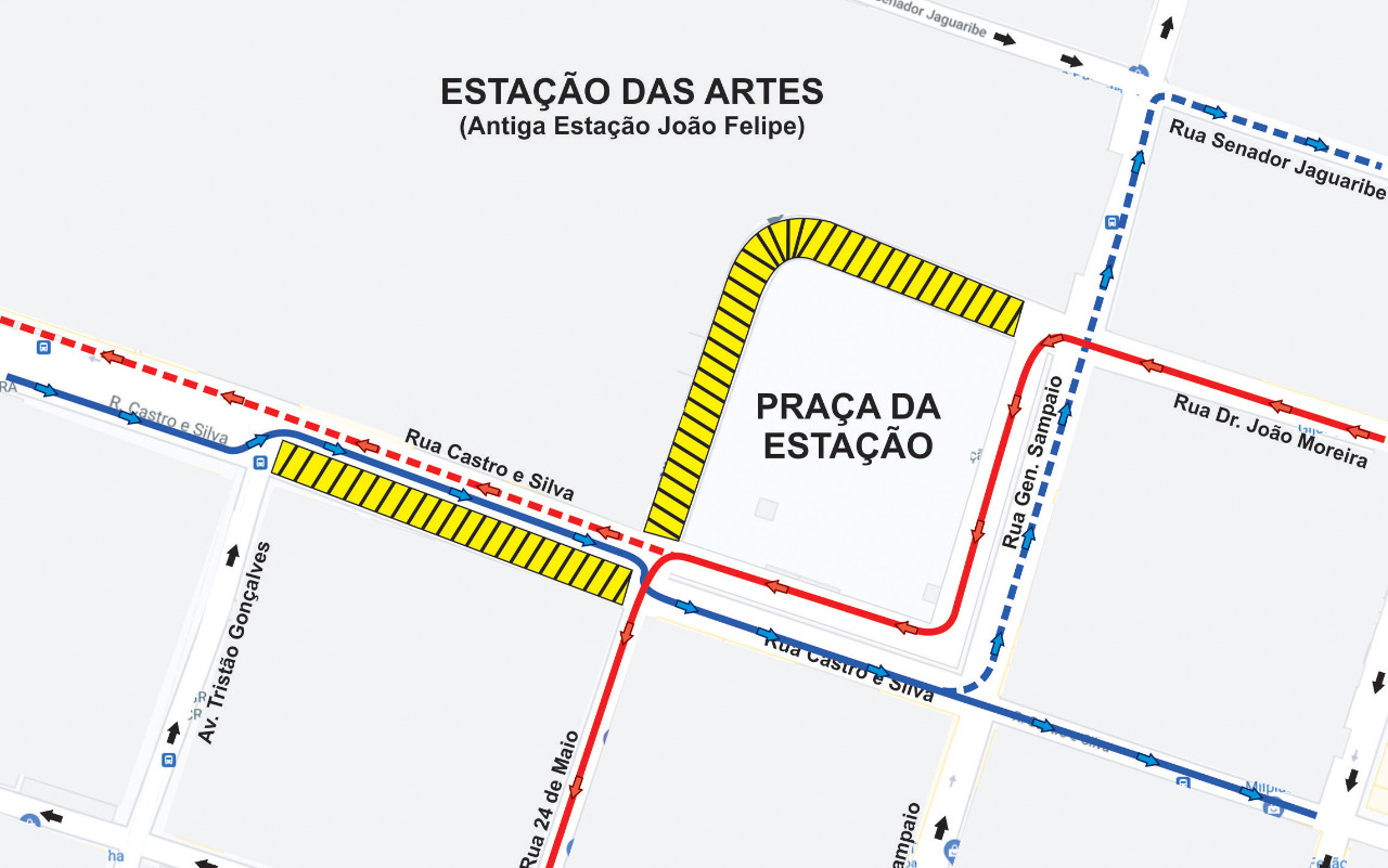 Trânsito no entorno da Praça da Estação é alterado em nova etapa da obra da Estação das Artes