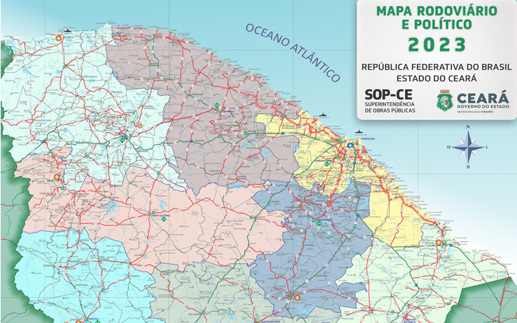 Versão 2023 do Mapa Rodoviário do Ceará é lançada pela Superintendência de Obras Públicas