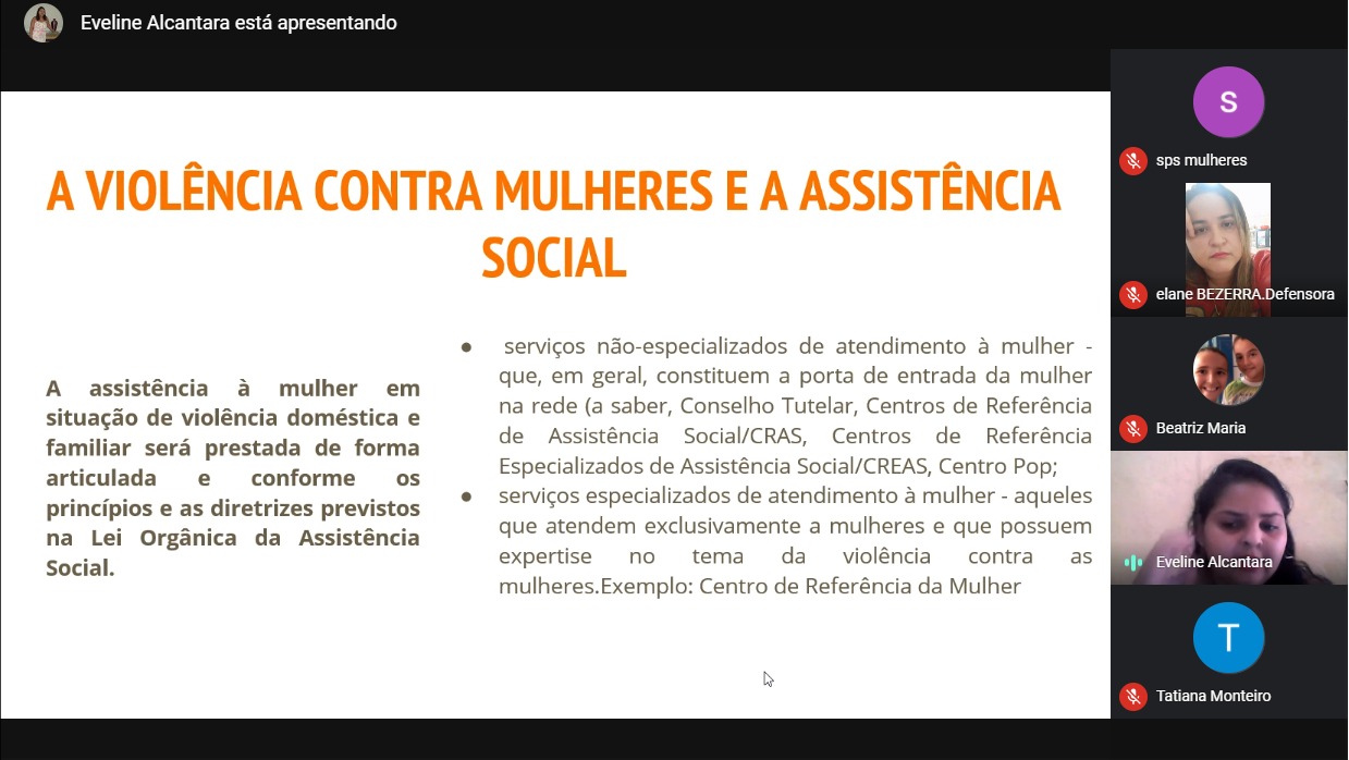Encontro on-line debate o acolhimento às mulheres em situação de violência em Juazeiro do Norte