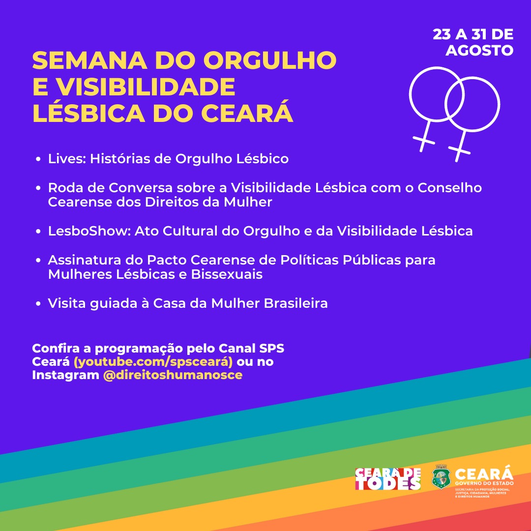 SPS realiza Semana do Orgulho e Visibilidade Lésbica do Ceará