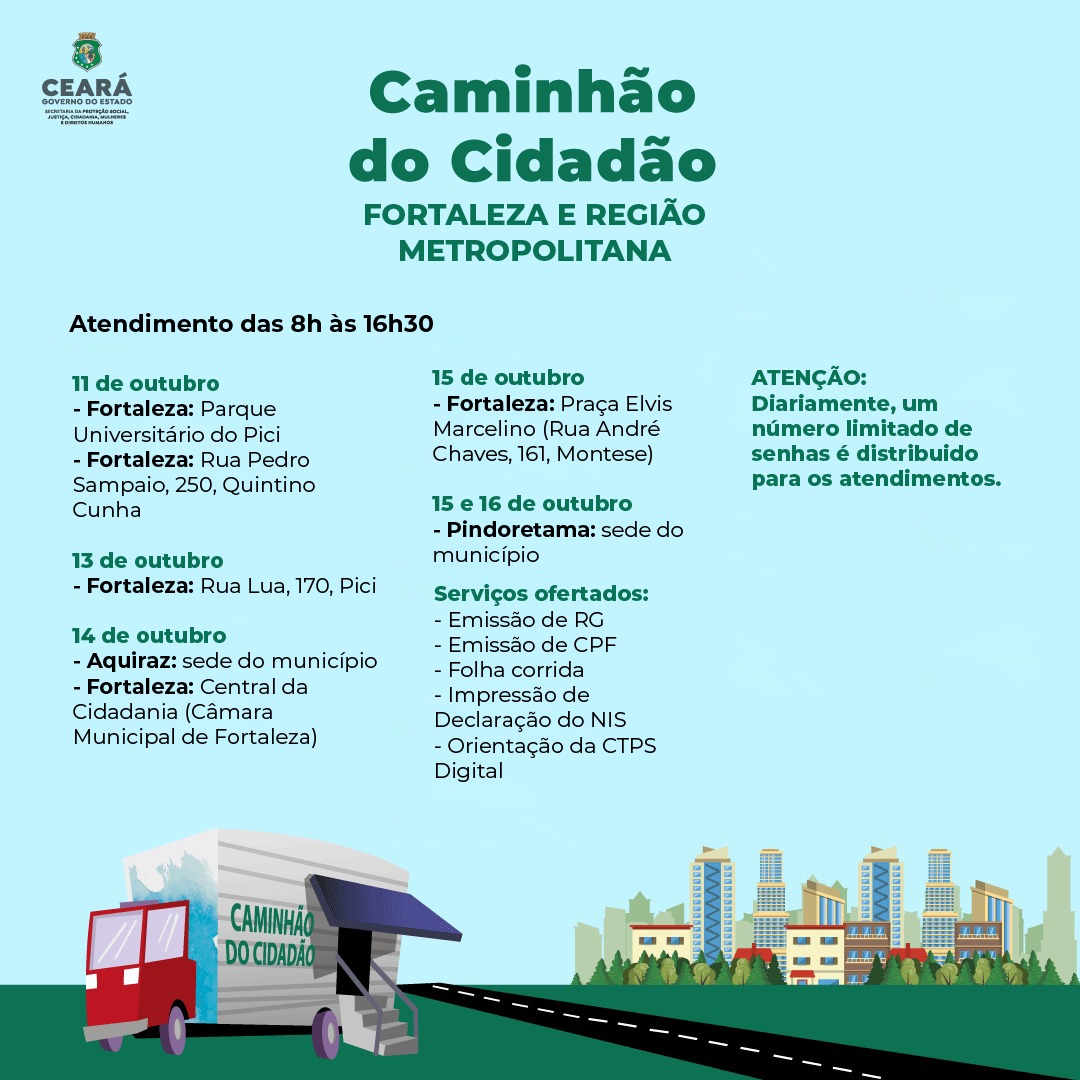 Caminhão do Cidadão leva serviços para comunidades de Fortaleza e do interior