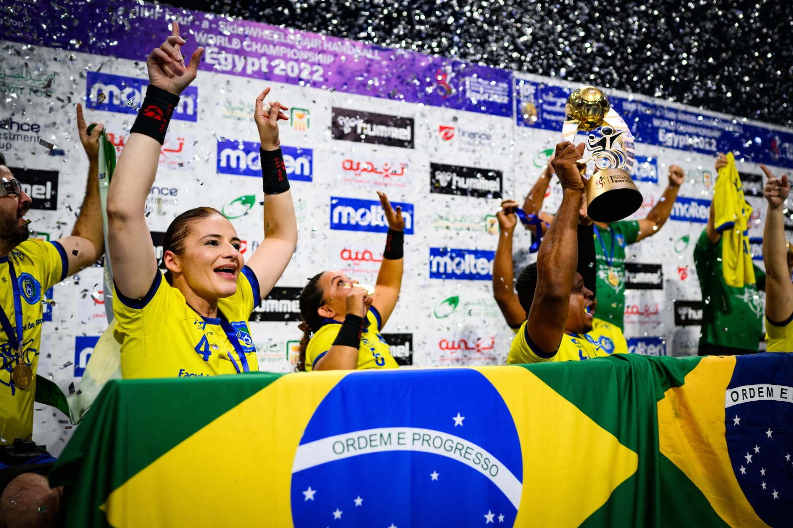 Campeãs mundiais de handball em cadeira de rodas, alunas do Cepid conquistam ouro para Seleção Brasileira no Egito