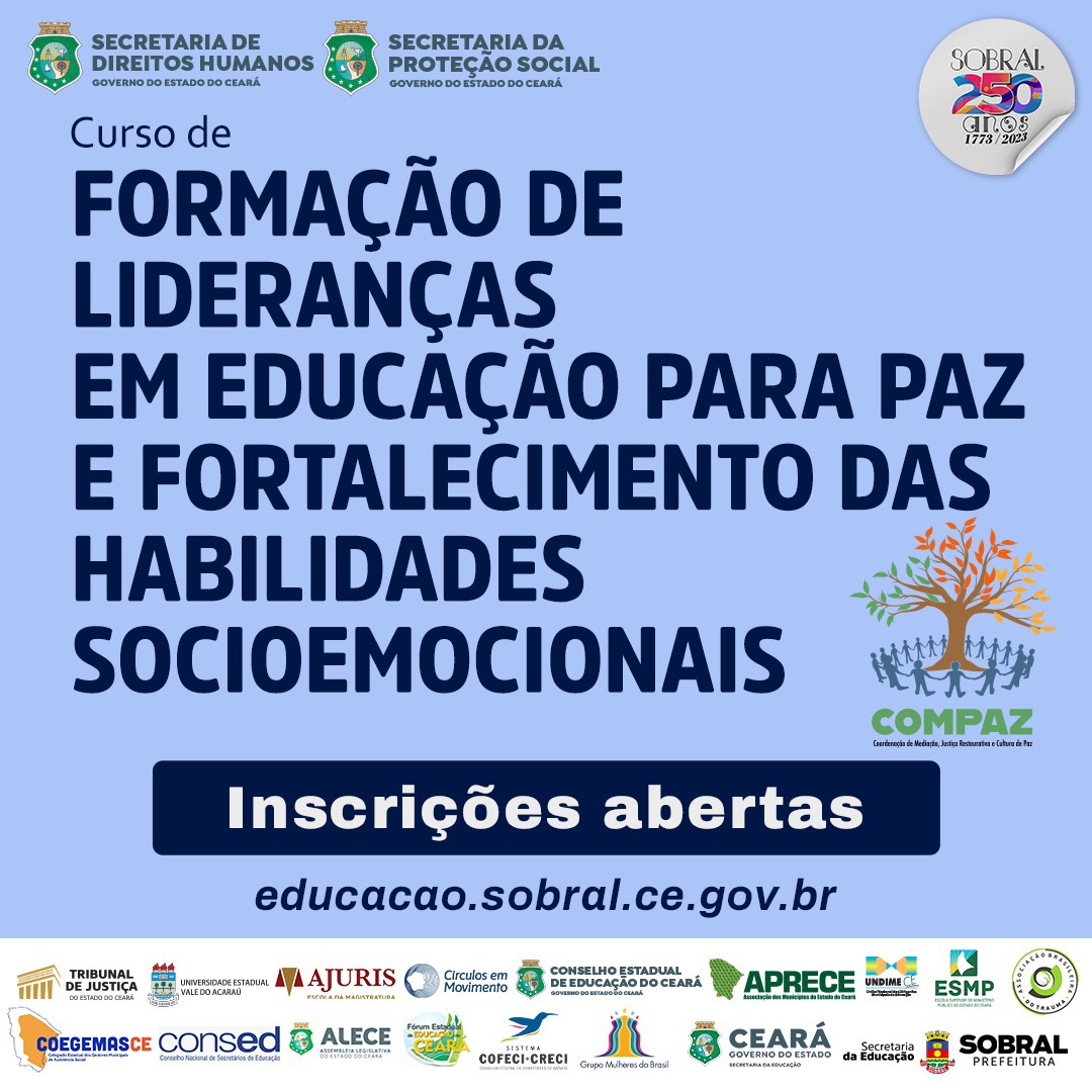 Curso para lideranças fortalece conhecimento de educação para a paz