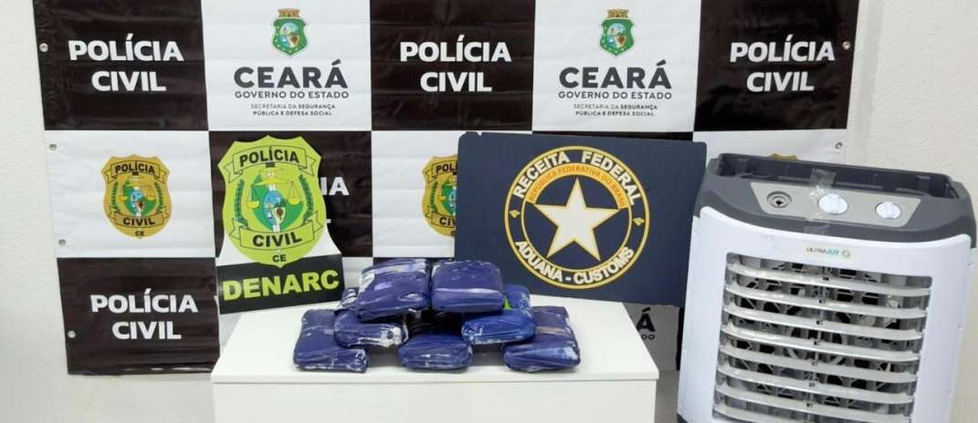 Durante ação integrada, PCCE e Receita Federal apreendem 9 kg de skunk escondidos em ar-condicionado