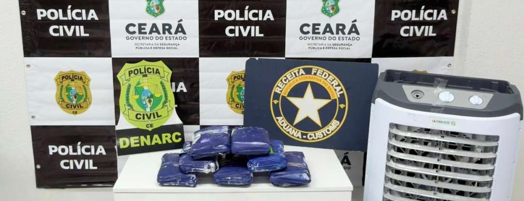 Durante ação integrada, PCCE e Receita Federal apreendem 9 kg de skunk escondidos em ar-condicionado