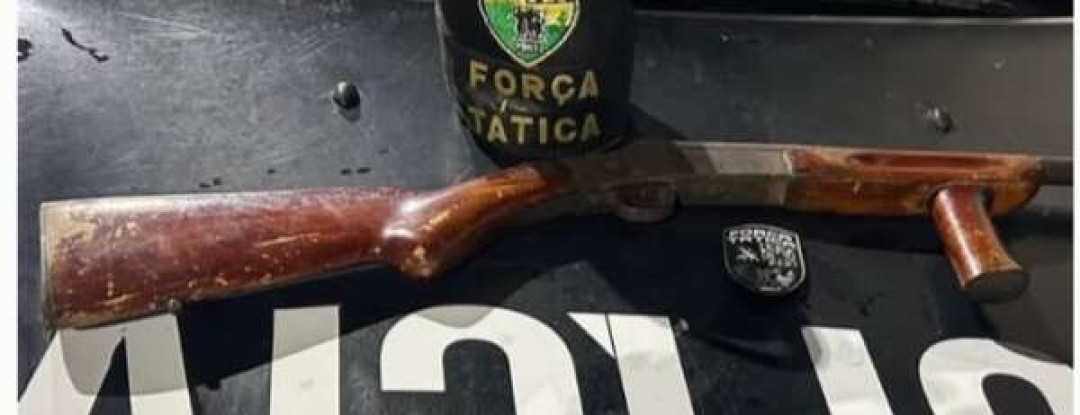 Polícia Militar apreende arma encontrada em imóvel no bairro Centro