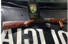 Polícia Militar apreende arma encontrada em imóvel no bairro Centro