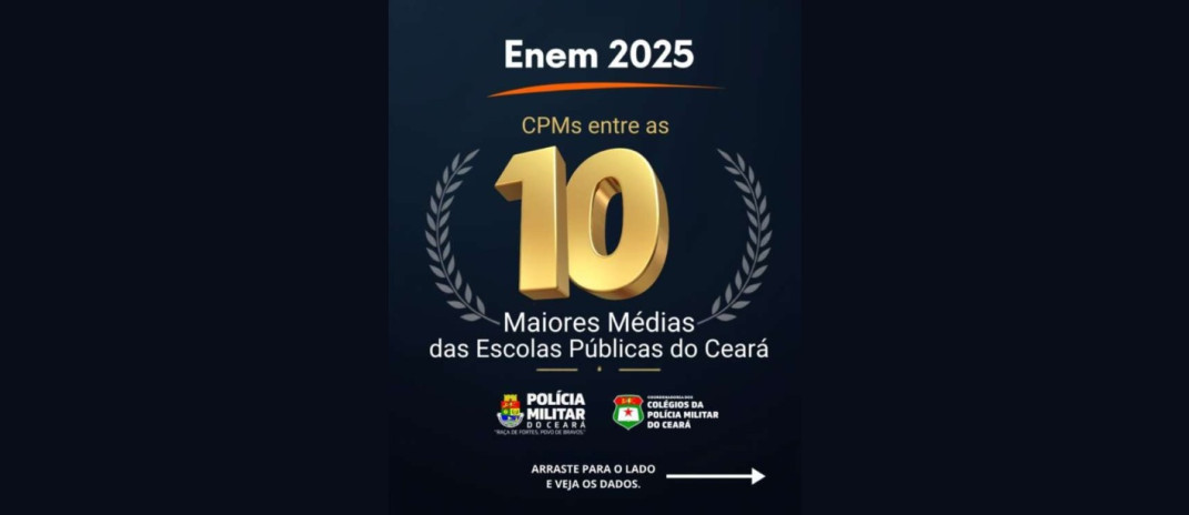 Colégios da Polícia Militar do Ceará se destacam em ranking educacional estadual