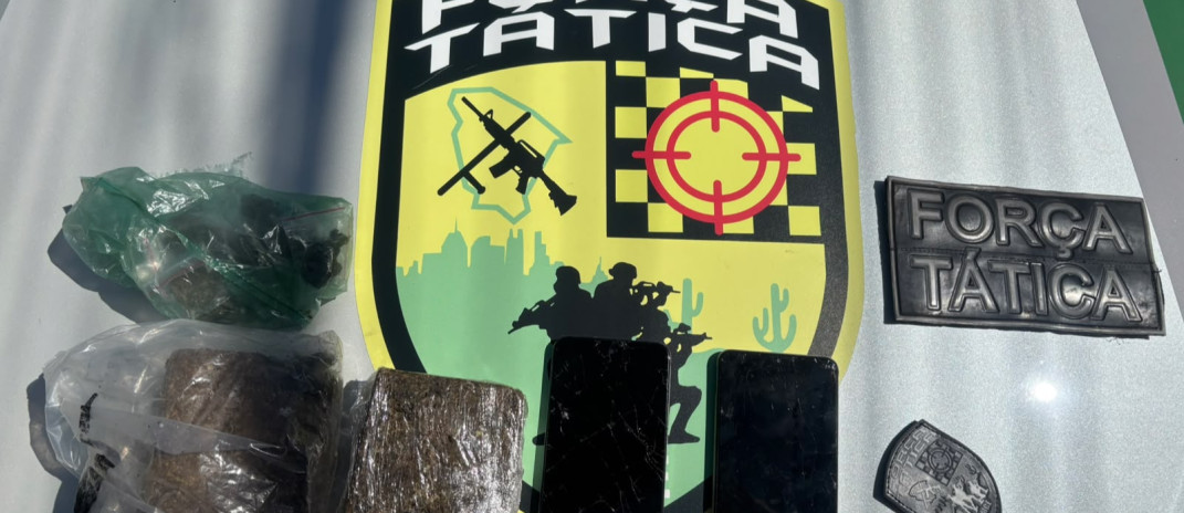 PMCE desarticula ponto de armazenamento de drogas com auxílio de cães farejadores e prende dois suspeitos no bairro Bom Futuro