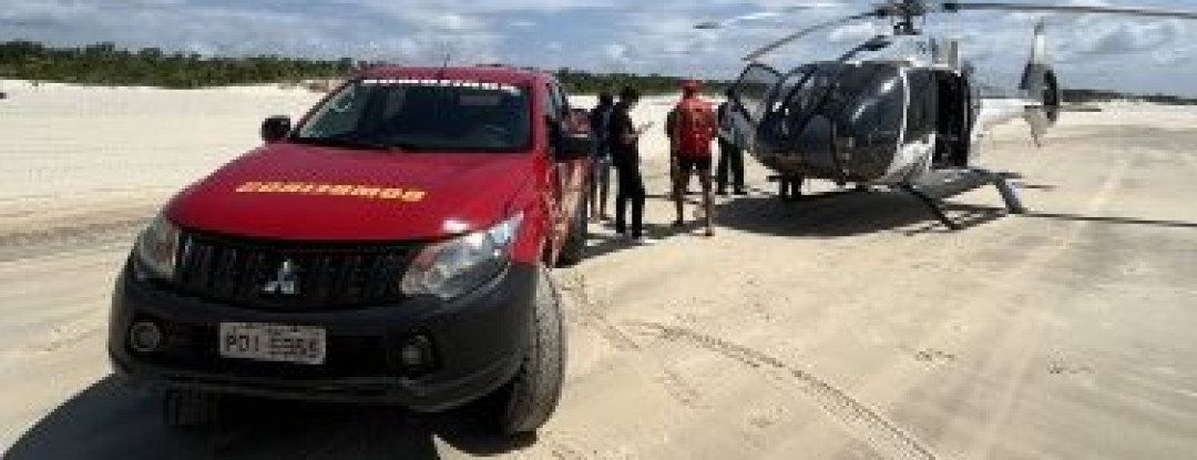 Durante ação integrada, Ciopaer/SSPDS e CBMCE realizam resgate de mulher após acidente de quadriciclo no litoral de Jericoacoara