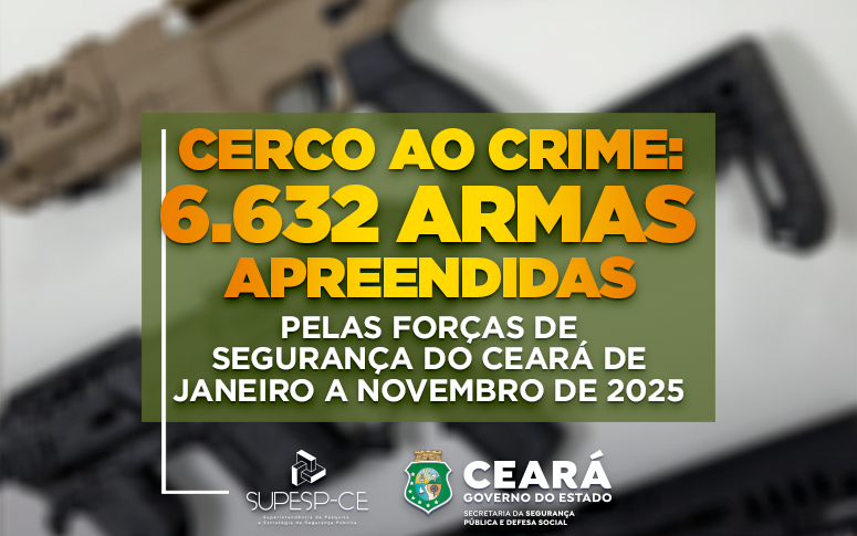 Forças de Segurança do Ceará apreendem 6.632 armas de fogo de janeiro a novembro de 2025; um aumento de 11,9%