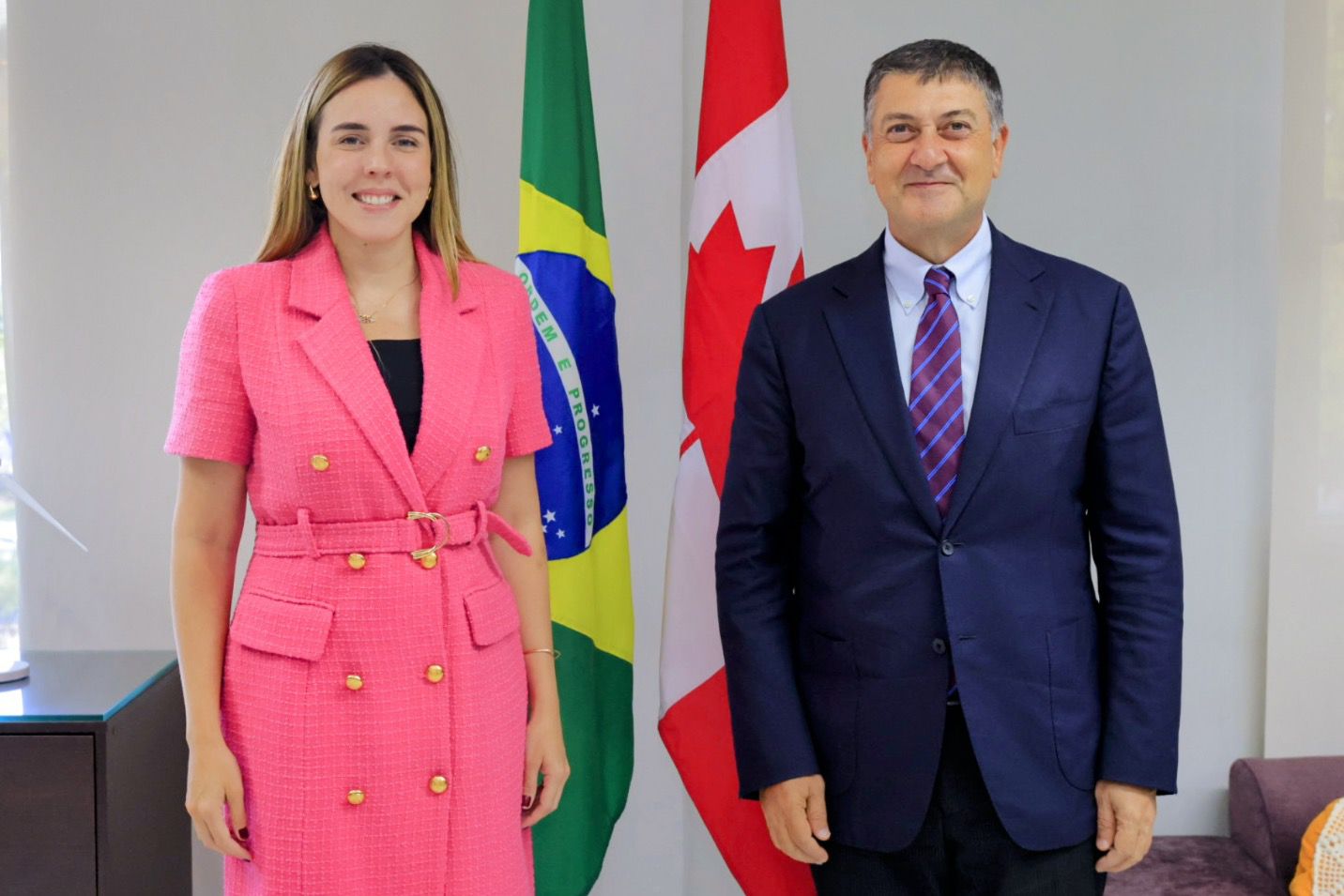 Vice-governadora debate novas parcerias com embaixador do Canadá