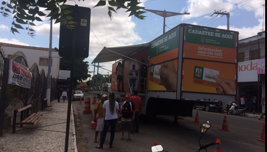 Unidade Móvel do Bilhete Único Metropolitano cadastra moradores de Pacajus até dia 30