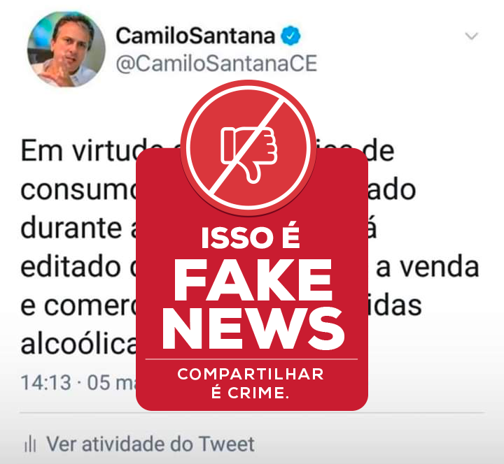 Fake News: Decreto do Governo do Ceará não proíbe comercialização de bebidas alcoólicas