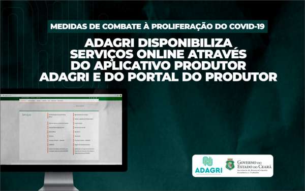 Adagri disponibiliza serviços online através do aplicativo e site da Agência