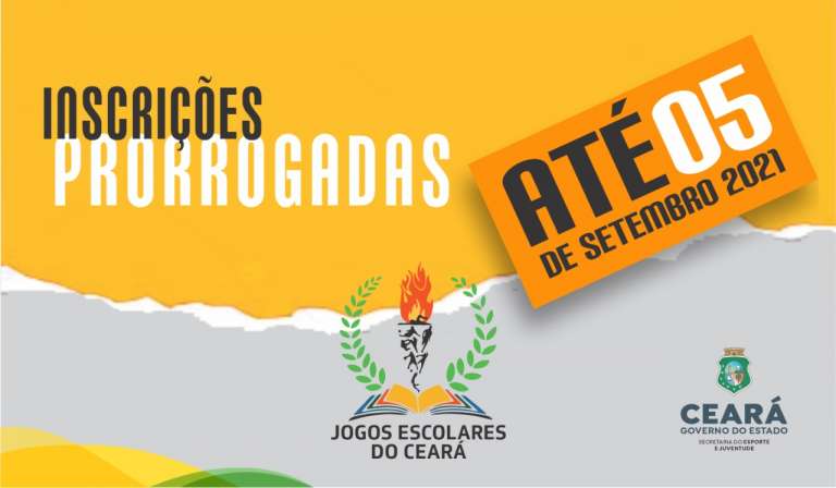 Prorrogado o prazo para inscrições das modalidades individuais e coletivas dos Jogos Escolares do Ceará 2021